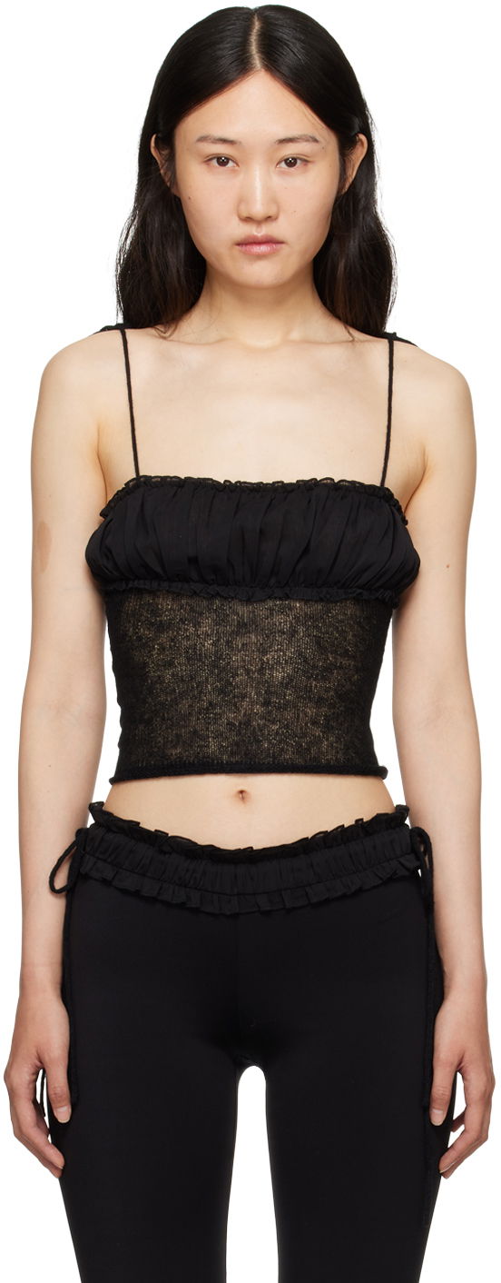 Безрукавка GUIZIO Guizio Ruched Tank Top чорний | H23624S025