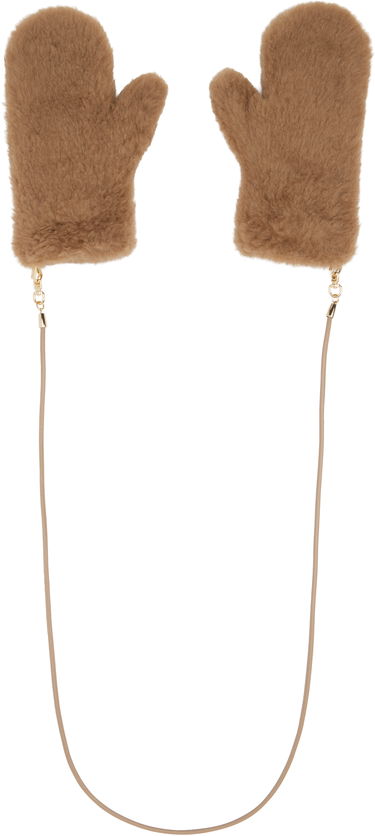 Рукавички Max Mara Max Mara Ombrat2 Faux Fur Mittens Коричневий | 2524566052600, 0