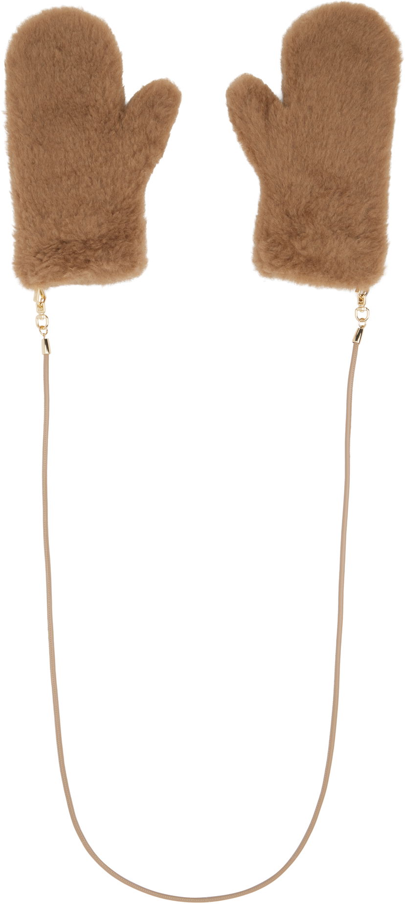 Рукавички Max Mara Max Mara Ombrat2 Faux Fur Mittens Коричневий | 2524566052600