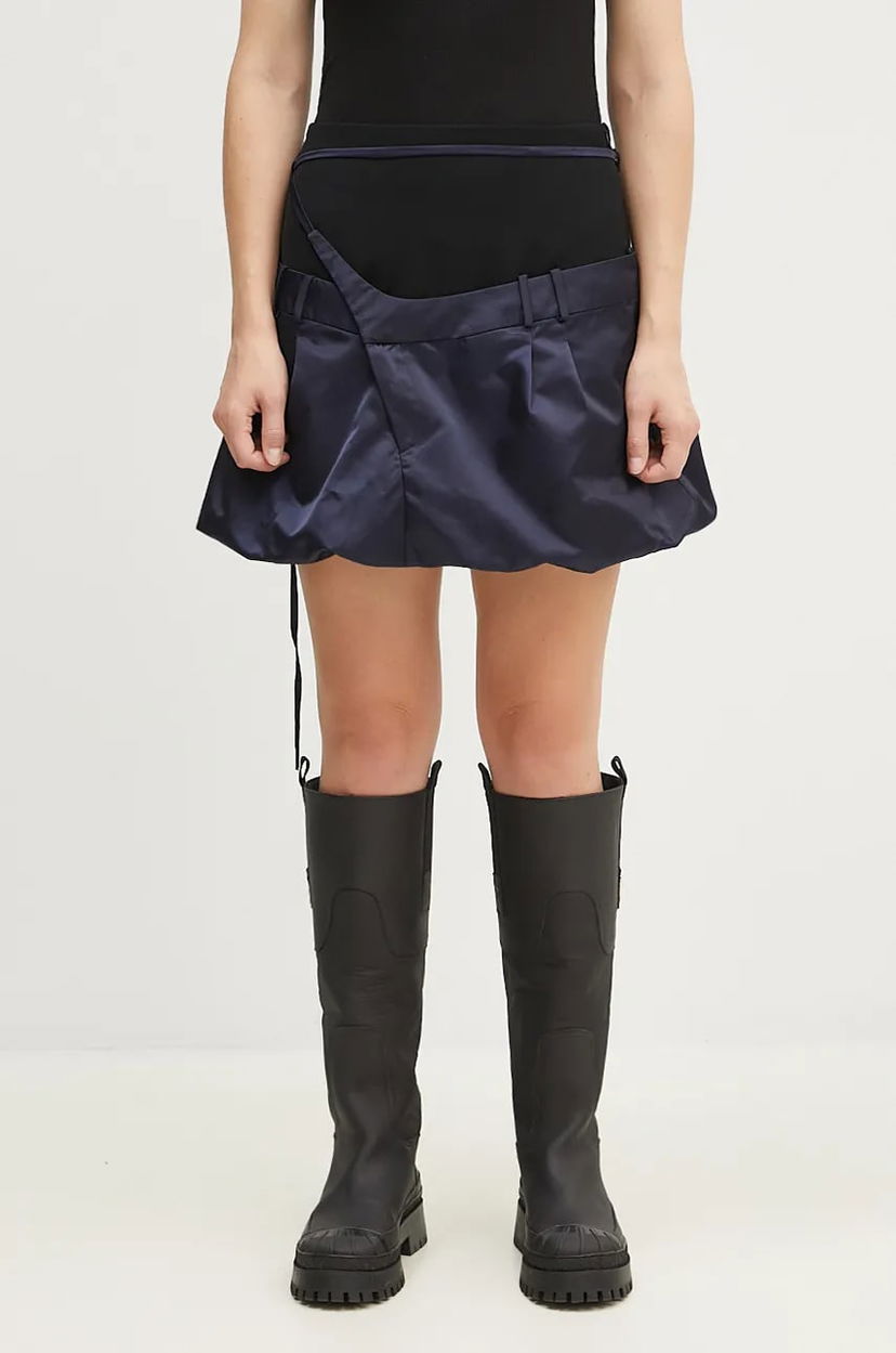 Спідниця Ottolinger Ottolinger Drape Bomber Mini Skirt темно-синій | 1090606221