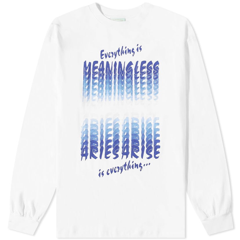 Футболка Aries Aries Long Sleeve Everything Is Meaningless T-Shirt білий | FTAR60021-WHT