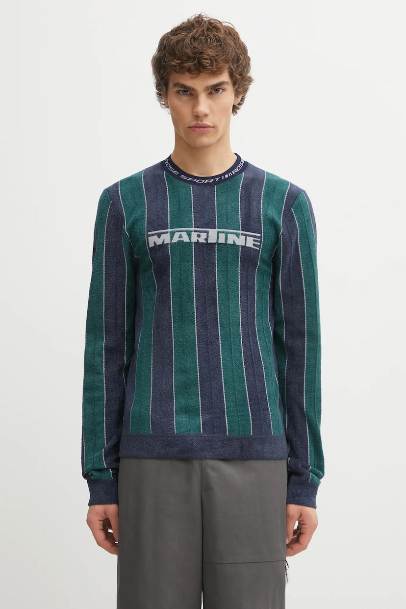 Футболка Martine Rose Martine Rose Sporty Logo Crew Neck Long-Sleeved Striped T-Shirt Різнокольоровий | 982YA20407