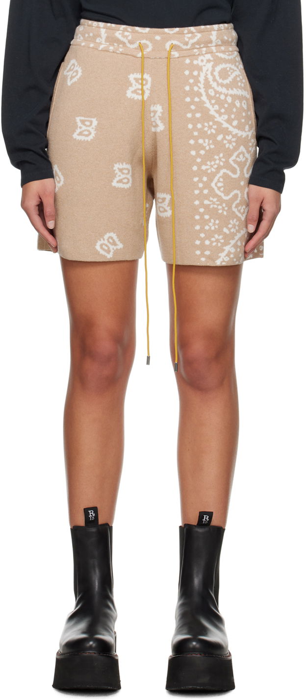 Шорти Rhude Jacquard Shorts бежевий | RHPS24SH10973517