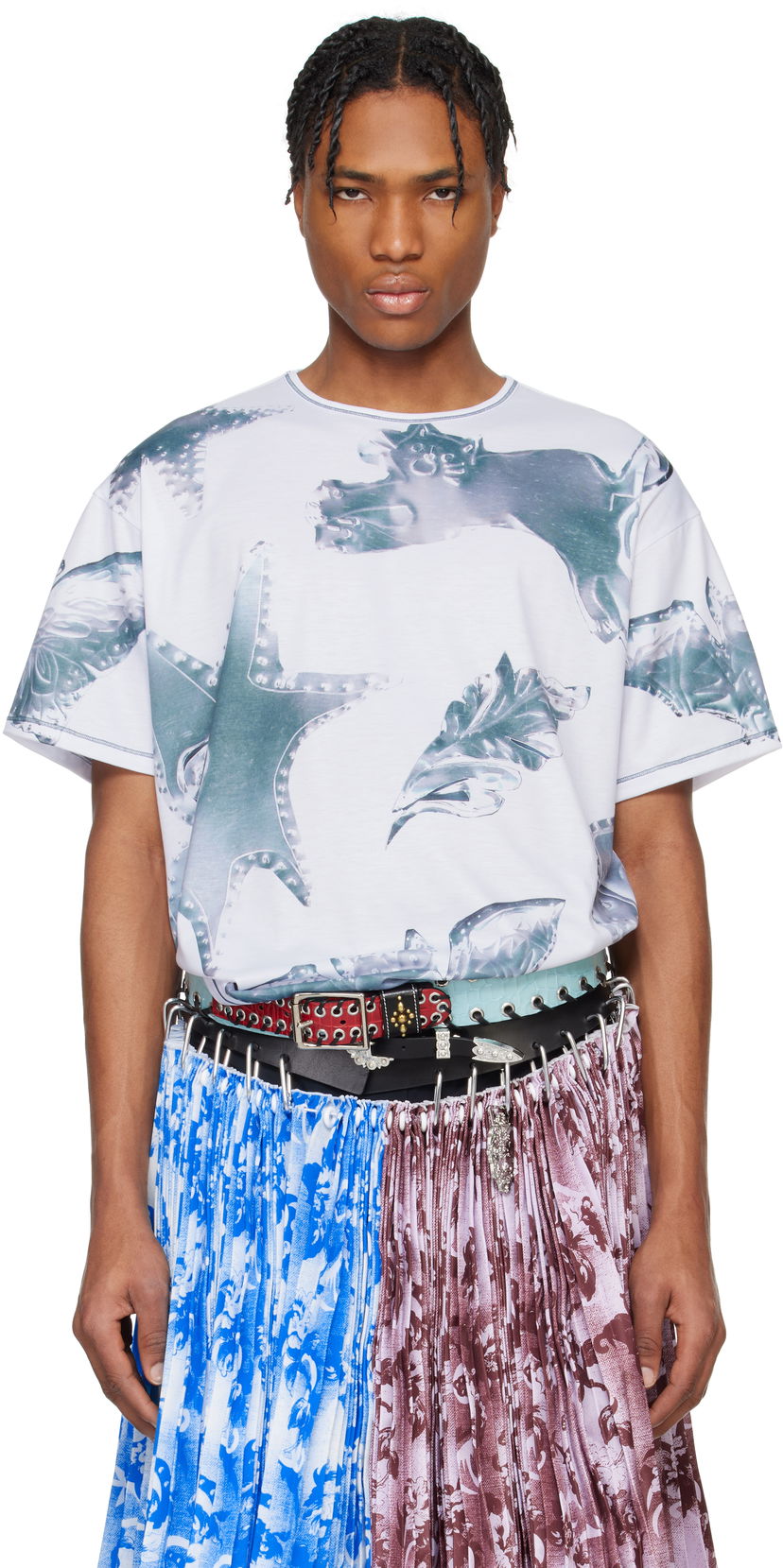 Футболка Chopova Lowena Chopova Lowena Zoom Spur Oversized Graphic T-Shirt білий | 2303