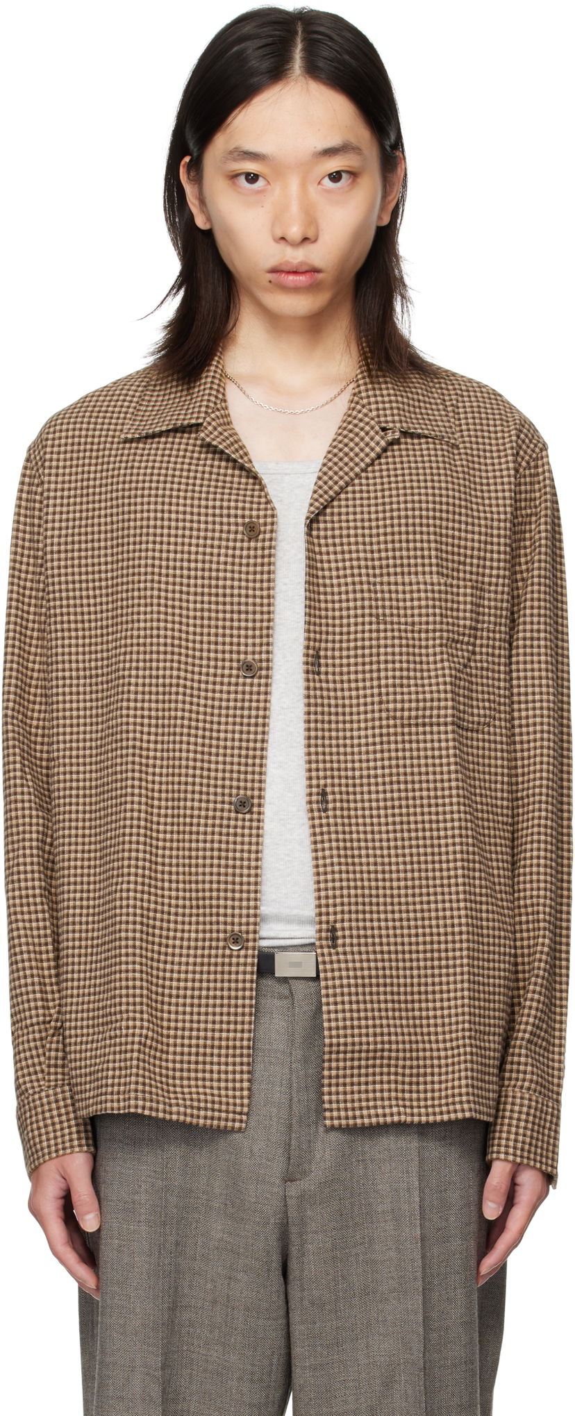 Сорочка OUR LEGACY OUR LEGACY Heusen Check Shirt Коричневий | M4252HE
