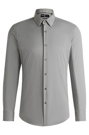 Сорочка BOSS Men's Slim Fit Performance-Stretch Shirt Сірий | 50539403
