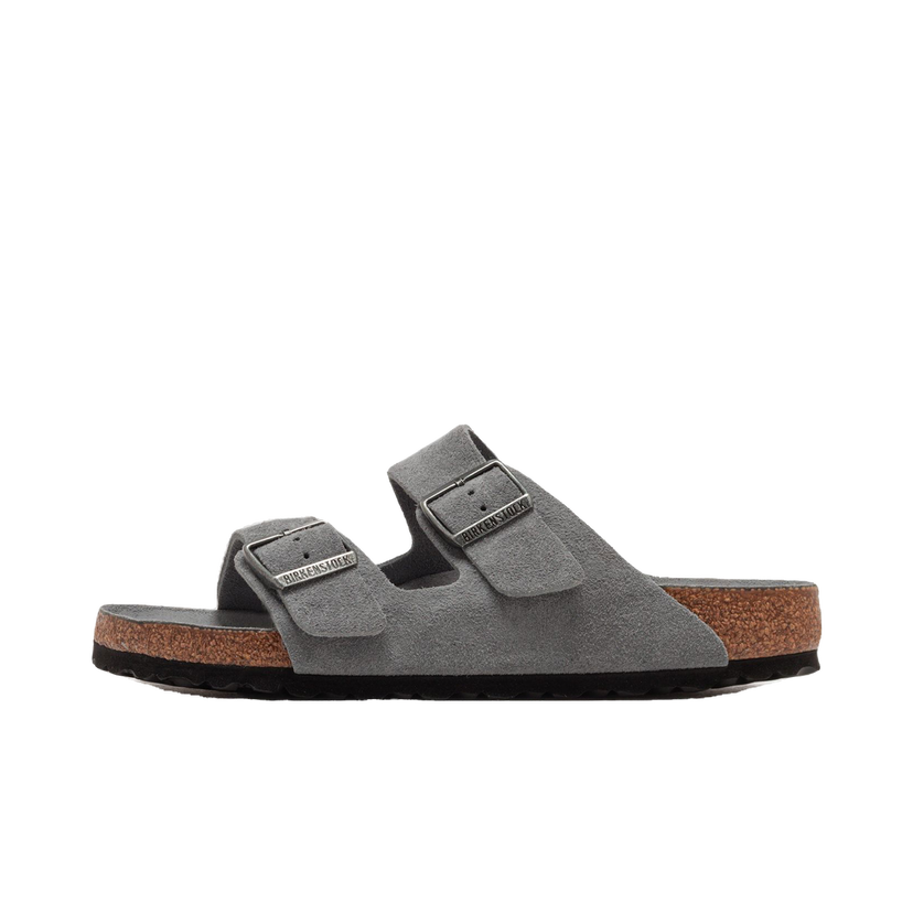 Кросівки та взуття Birkenstock Arizona Soft Footbed Suede Slides Сірий | 1030860