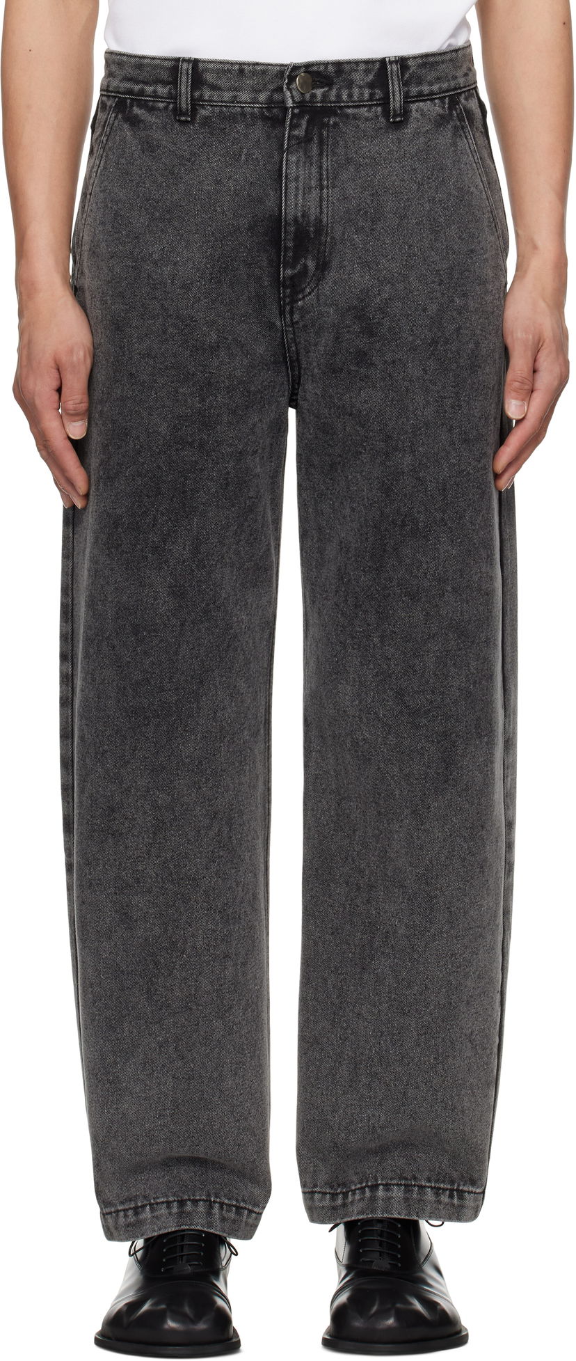 Джинси ADER ERROR ADER error Sig; TRS Tag 03 Wide-Leg Jeans Сірий | BO42FYJE0103BK