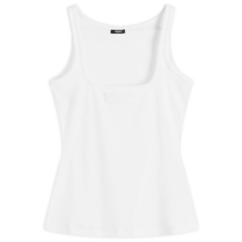 Безрукавка Versace Slim-Fit Ribbed Tank Top білий | 1017003-1A12060-1W000