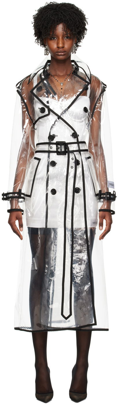 Тренчкот Dolce & Gabbana Transparent Kim Kardashian Edition Double-Breasted Trench Coat білий | F0C2QT FUSKE