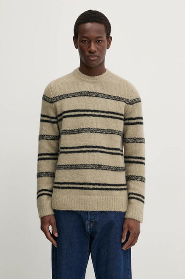 Cветр Samsoe Samsoe Samsoe Samsoe SAARIN Striped Wool Sweater бежевий | M24300098, 0