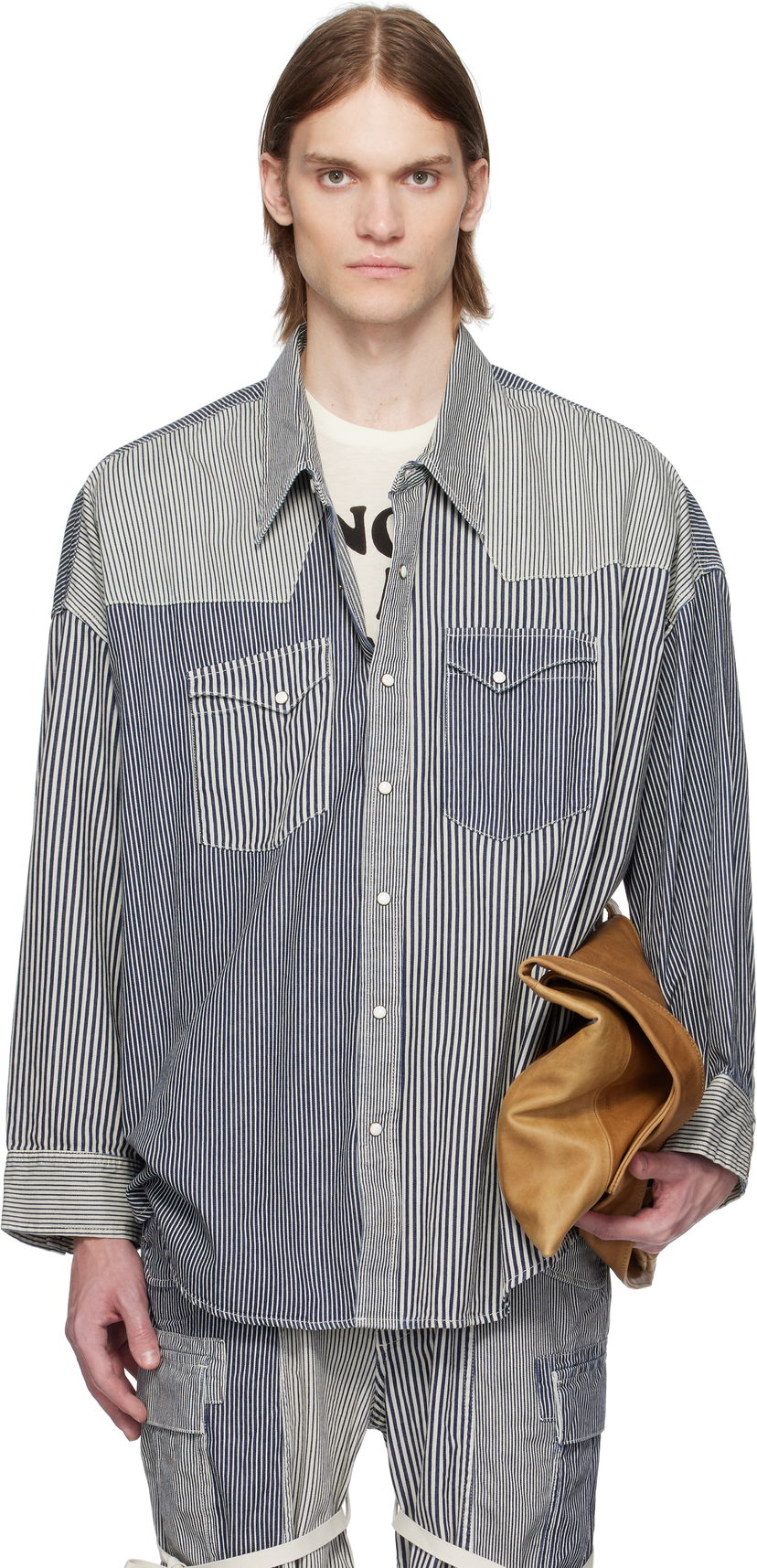 Сорочка R13 R13 Oversized Cowboy Shirt Синій | R13MD028-D212A