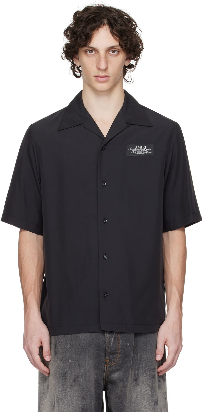 Сорочка AMIRI Amiri 'Amiri Spirit' Bowling Shirt чорний | AMSTCA1148