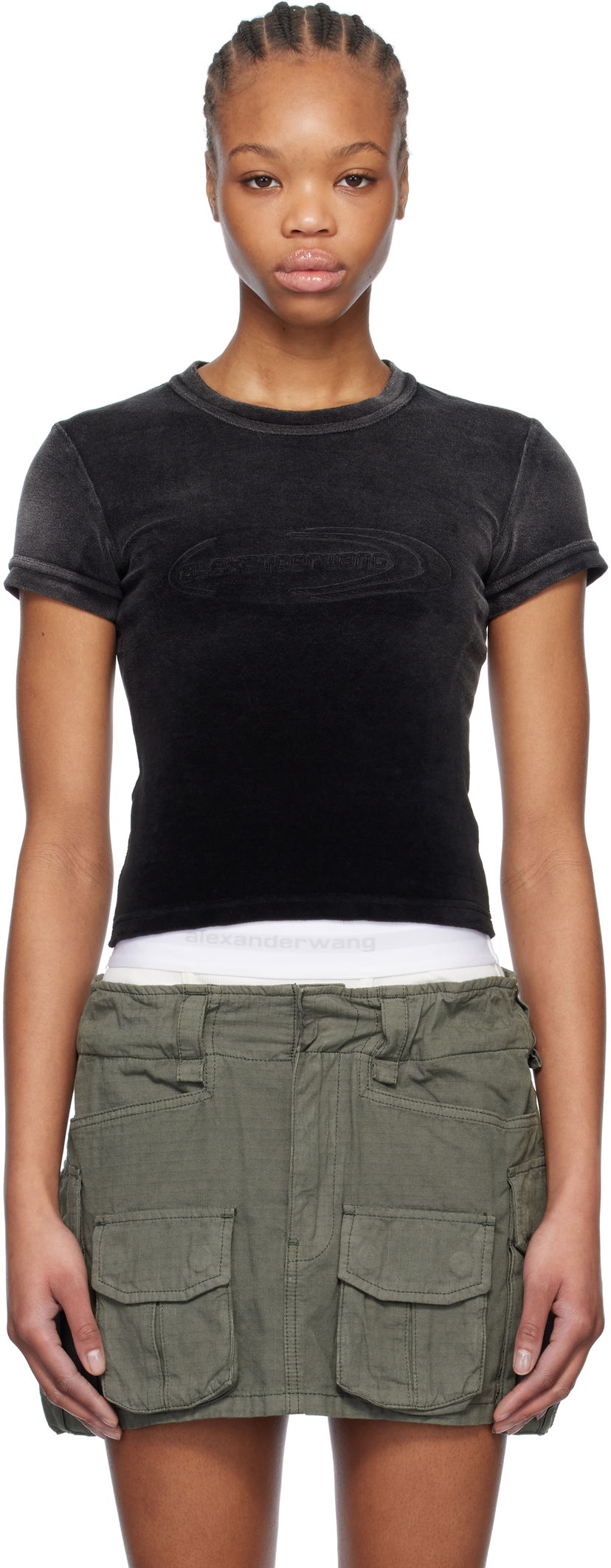 Спідниця Alexander Wang Alexander Wang.t Faded Baby Tee Зелений | 4CC1251563