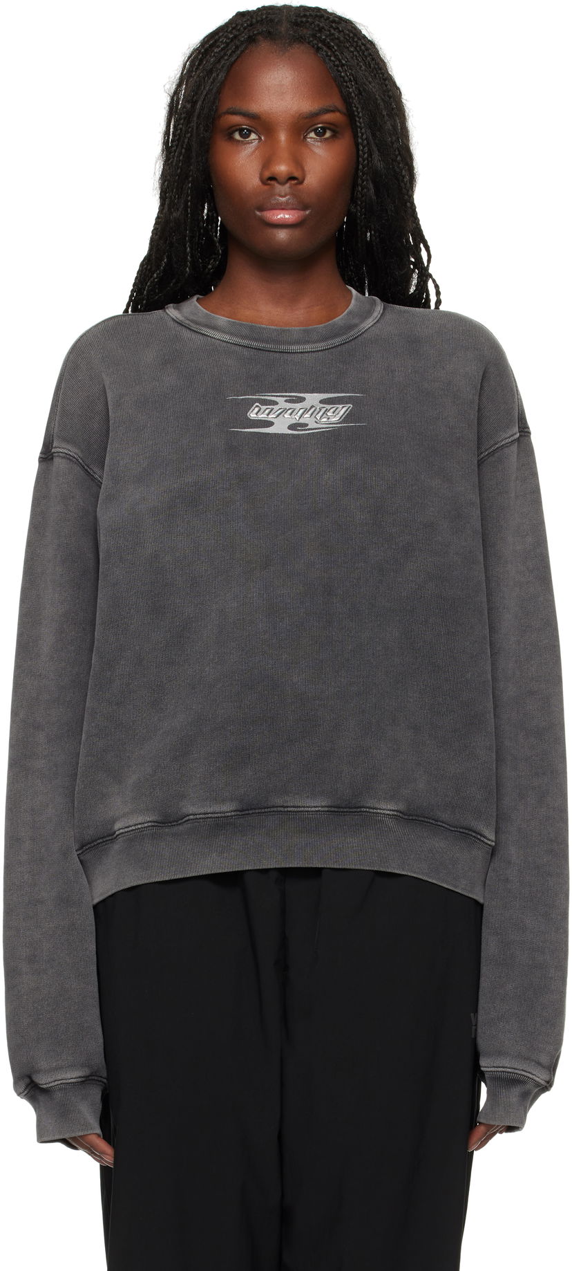 Світшоти Alexander Wang Embossed Logo Sweatshirt Сірий | 4CC4241513