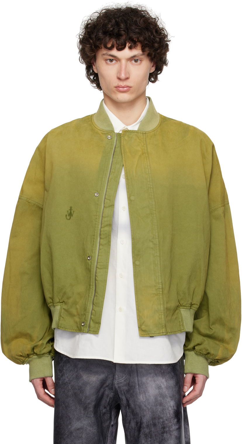 Куртка бомбер JW Anderson JW Anderson Relaxed Cotton Bomber Jacket Зелений | JK0382-PG1767