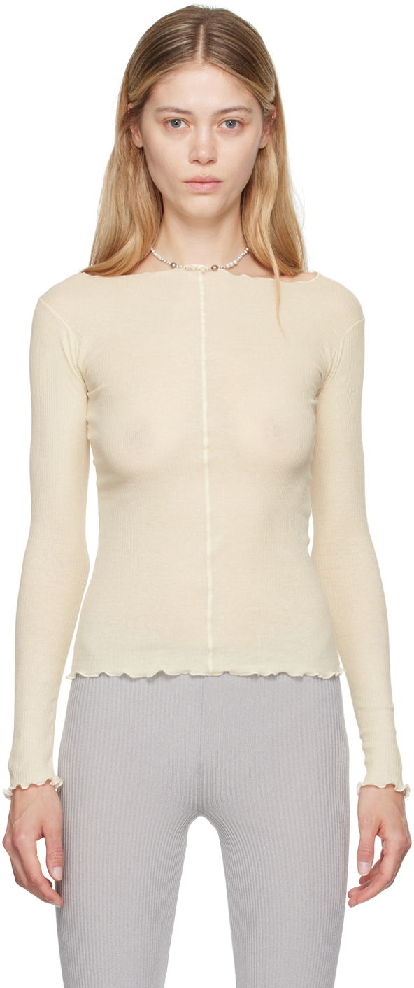 Футболка Baserange Off-White Pama Long Sleeve T-Shirt бежевий | TTPAL-RB-000