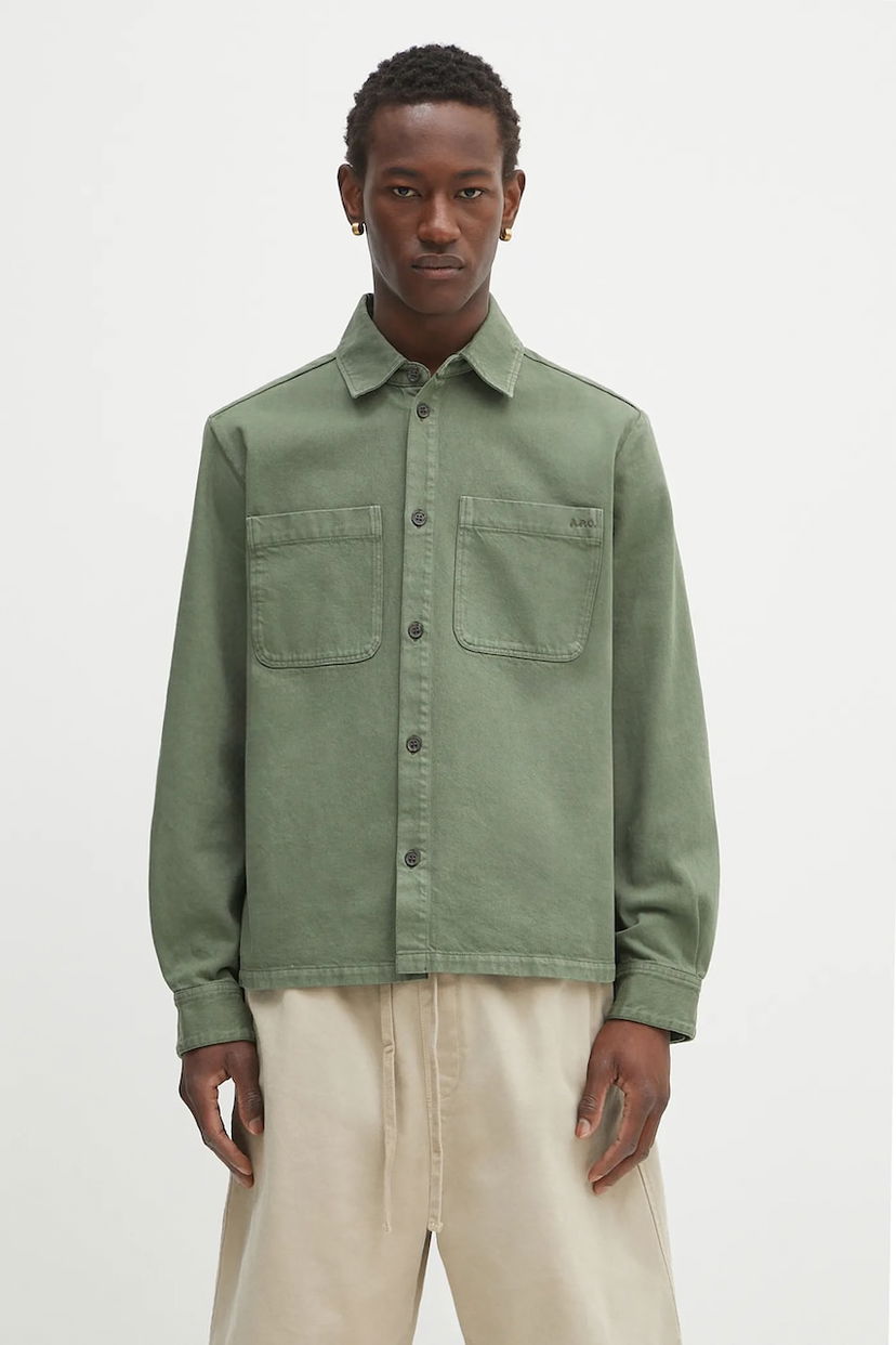 Сорочка A.P.C. A.P.C. Surchemise Leon Regular Fit Shirt Зелений | COGZV.H32019