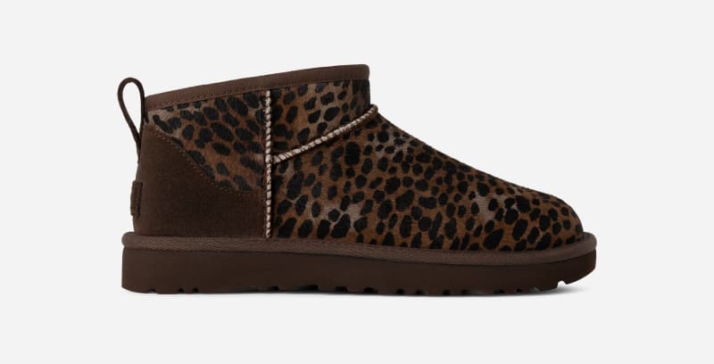 Кросівки та взуття UGG Classic Ultra Mini Caspian Cow Hair Boots Коричневий | 1158328-BCDR