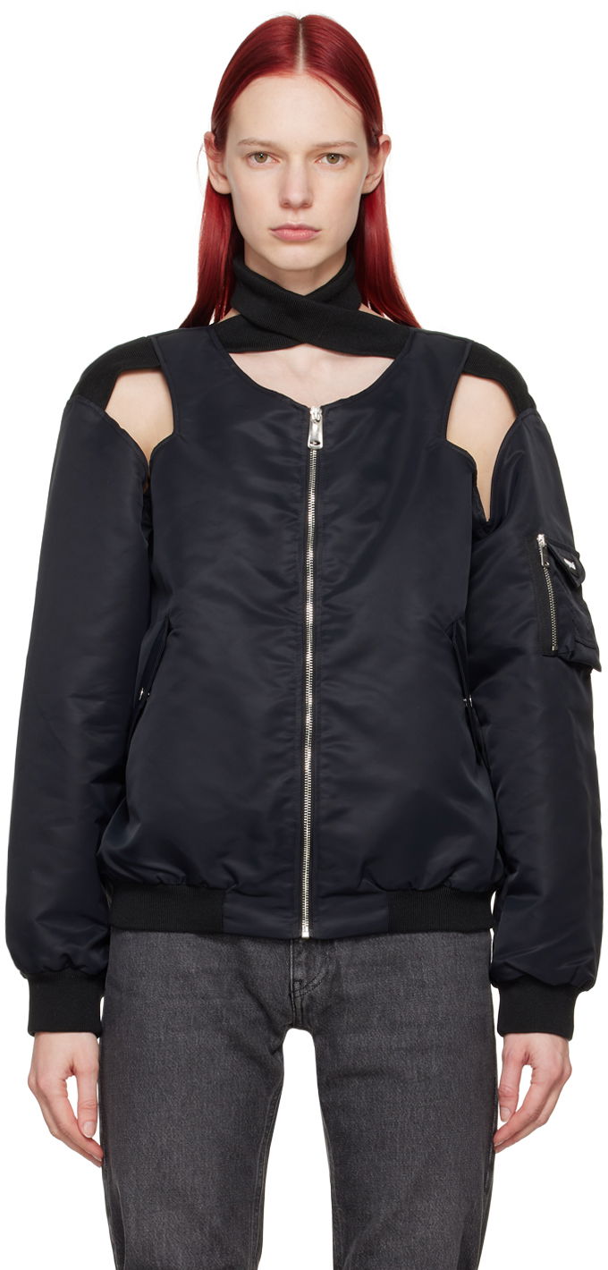 Куртка бомбер Coperni Cut-Out Bomber Jacket чорний | COPOW17225