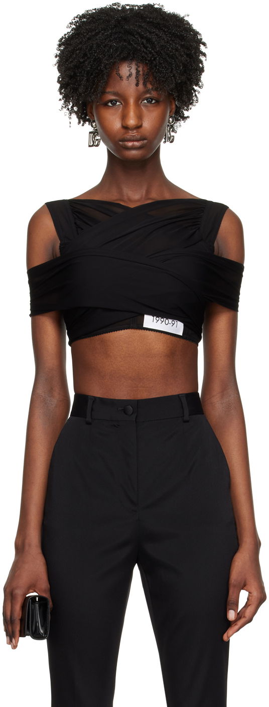 Безрукавка Dolce & Gabbana Black Kim Kardashian Edition V-Neck Top чорний | F777ST FU8B0