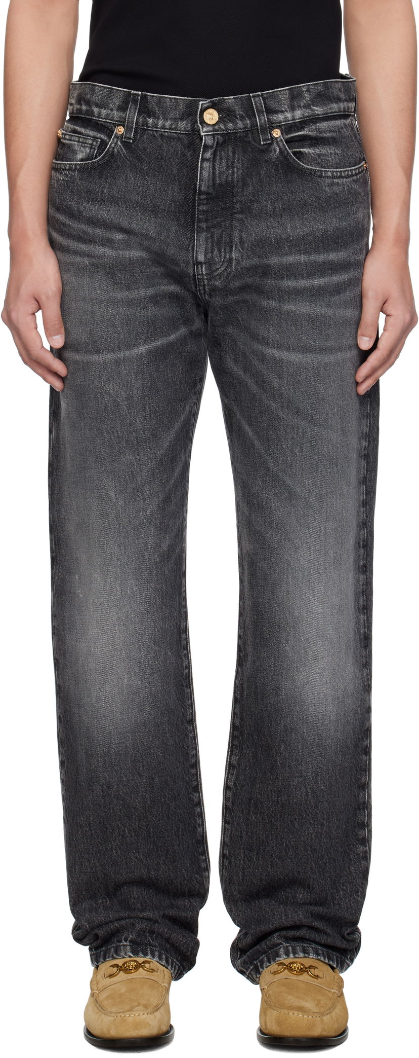 Джинси Versace Versace Stonewashed Jeans чорний | 1018911_1A13597