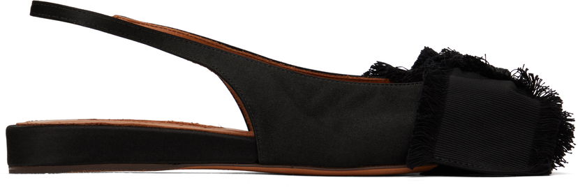 Кросівки та взуття LANVIN Lanvin Slingback Ballerina Flats чорний | FW-FSMA02-SATN-A24