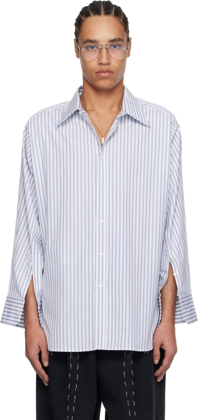 Сорочка Maison Margiela Maison Margiela Stripe Cotton Shirt білий | S50DT0049 M35311