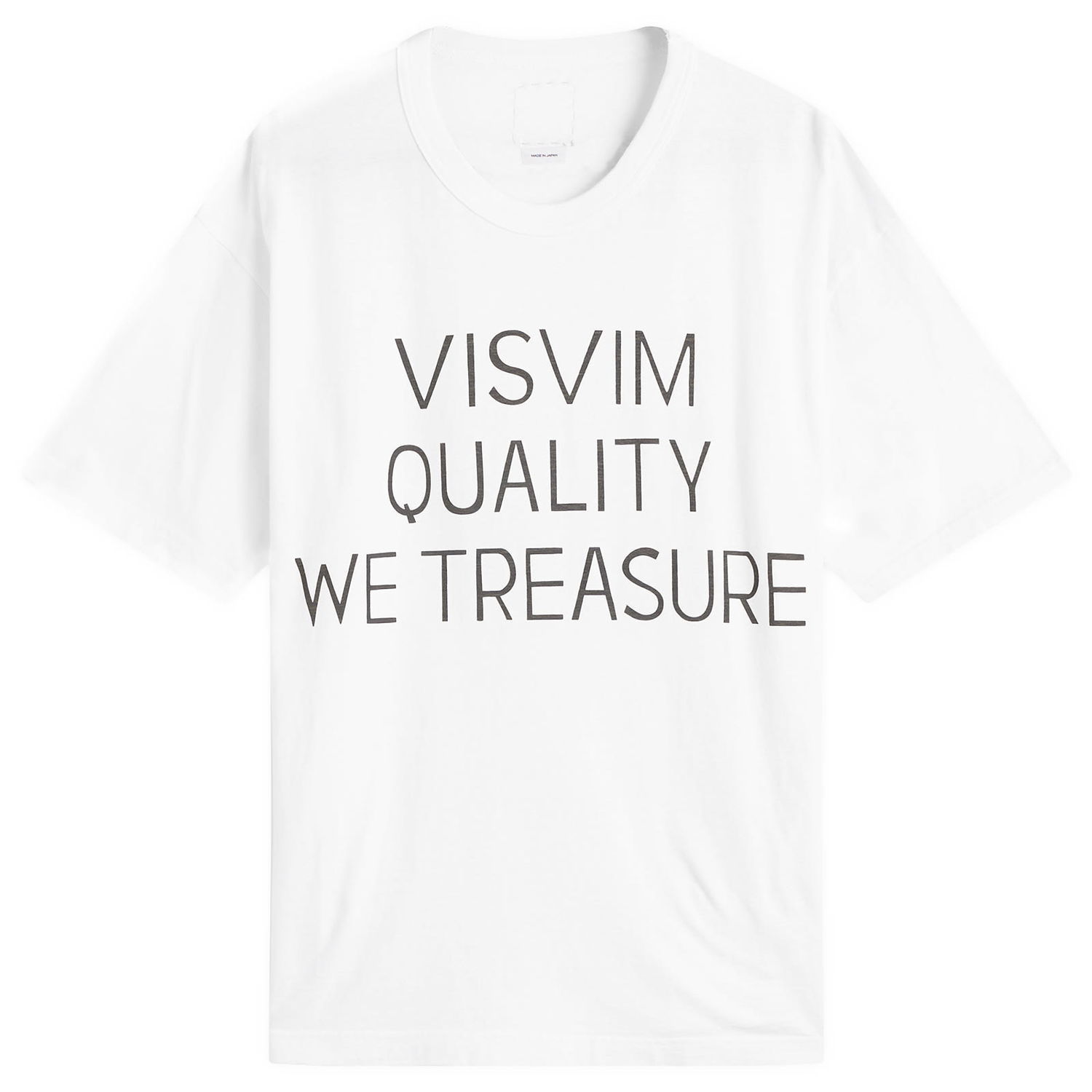 Футболка visvim Jumbo T-Shirt with 'VISVIM QUALITY WE TREASURE' print, Size Large білий | 0125205010016-WHT, 1