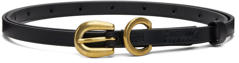 Ремені AURALEE AURALEE Narrow Leather Belt чорний | A25AB08RP