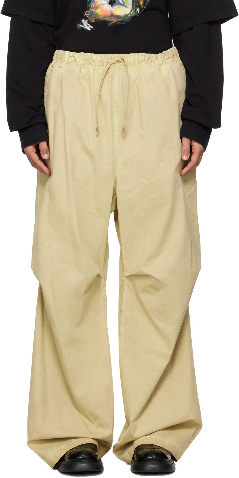 Спортивні штани We11done We11done Tucked Wide Leg Trousers Жовтий | WD-PT3-24-262-U-GR