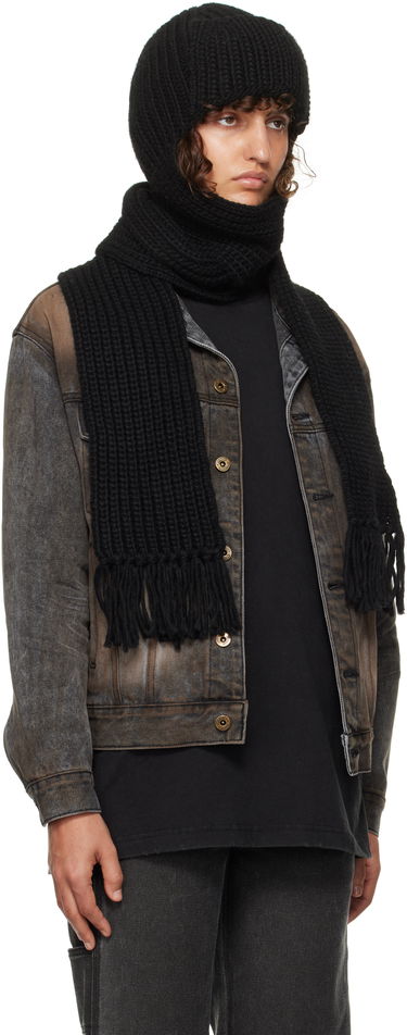 Шапка We11done We11done Chunky Knit Muffler & Beanie Set чорний | WD-KH3-24-642-U-BK, 3