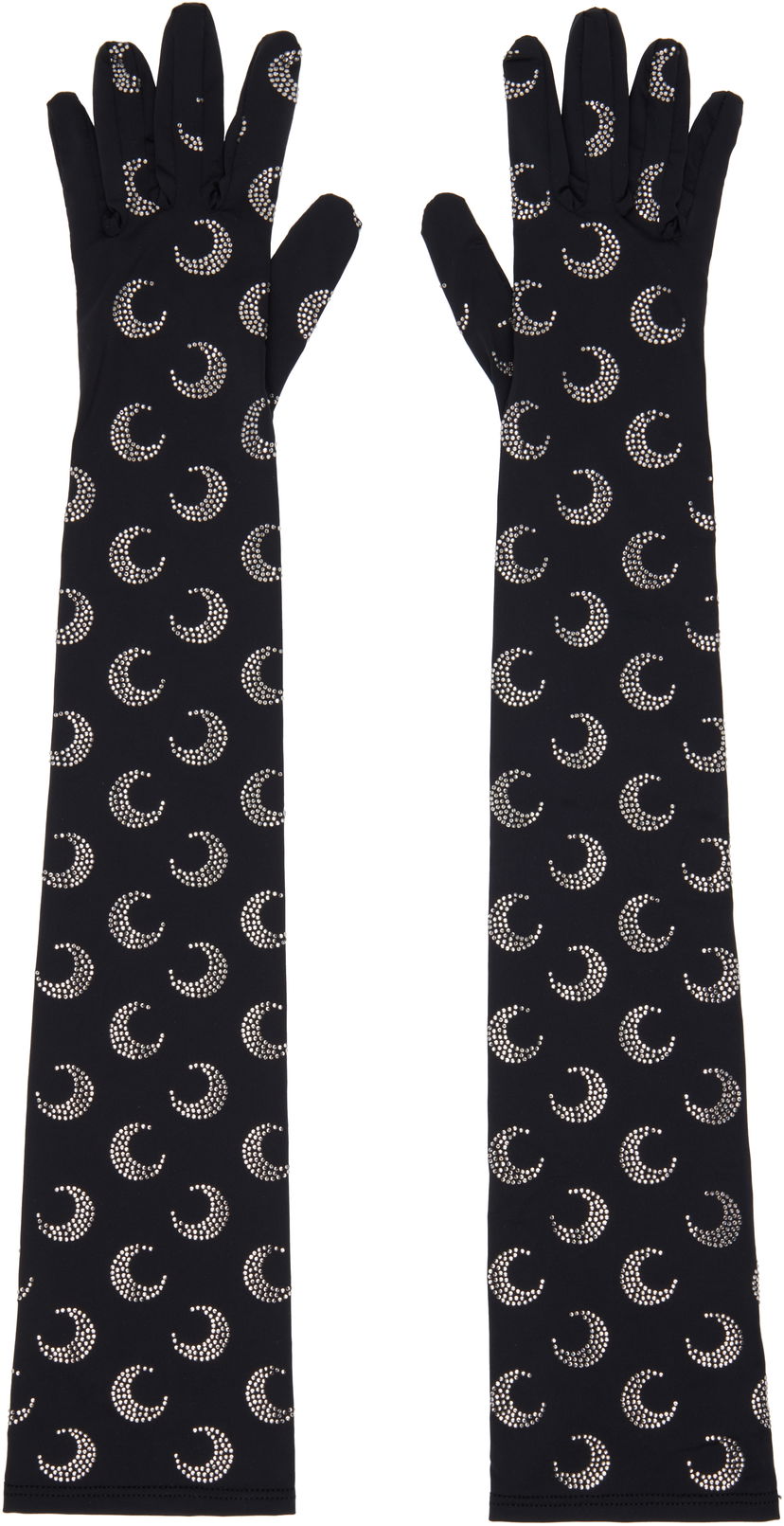 Рукавички Marine Serre Marine Serre Moon Strass Jersey Long Gloves чорний | WSA024A CJER0002