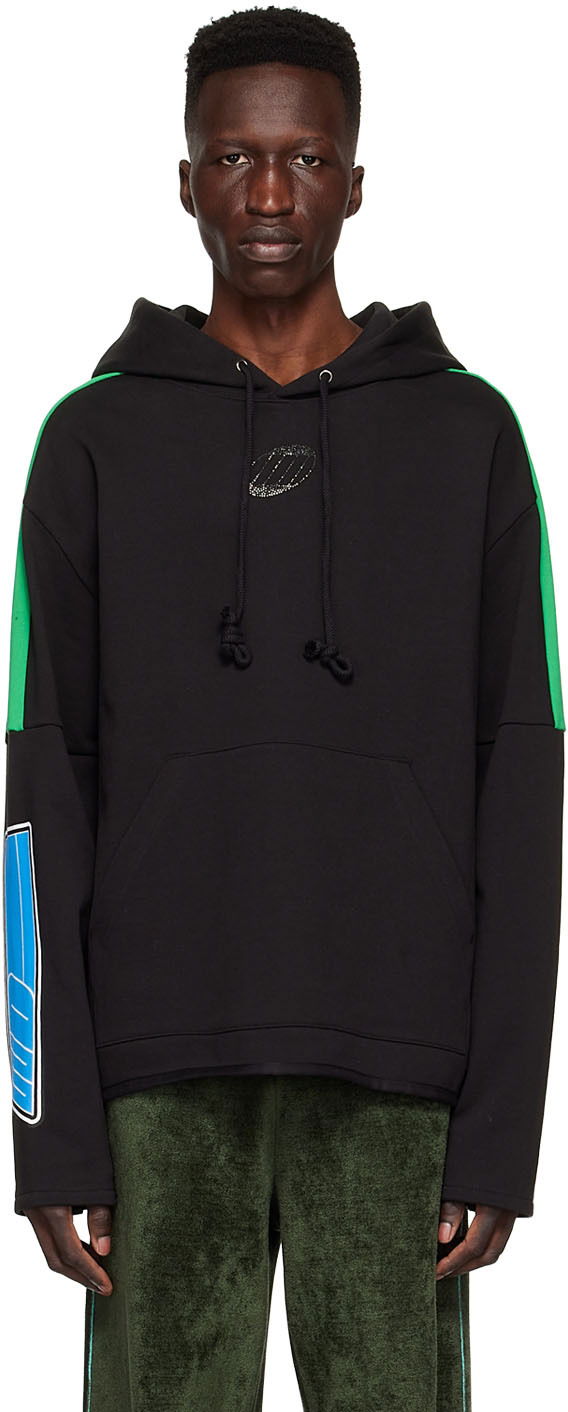 Світшоти We11done Cotton Graphic Hoodie чорний | WD-TH1-22-556-U-BK