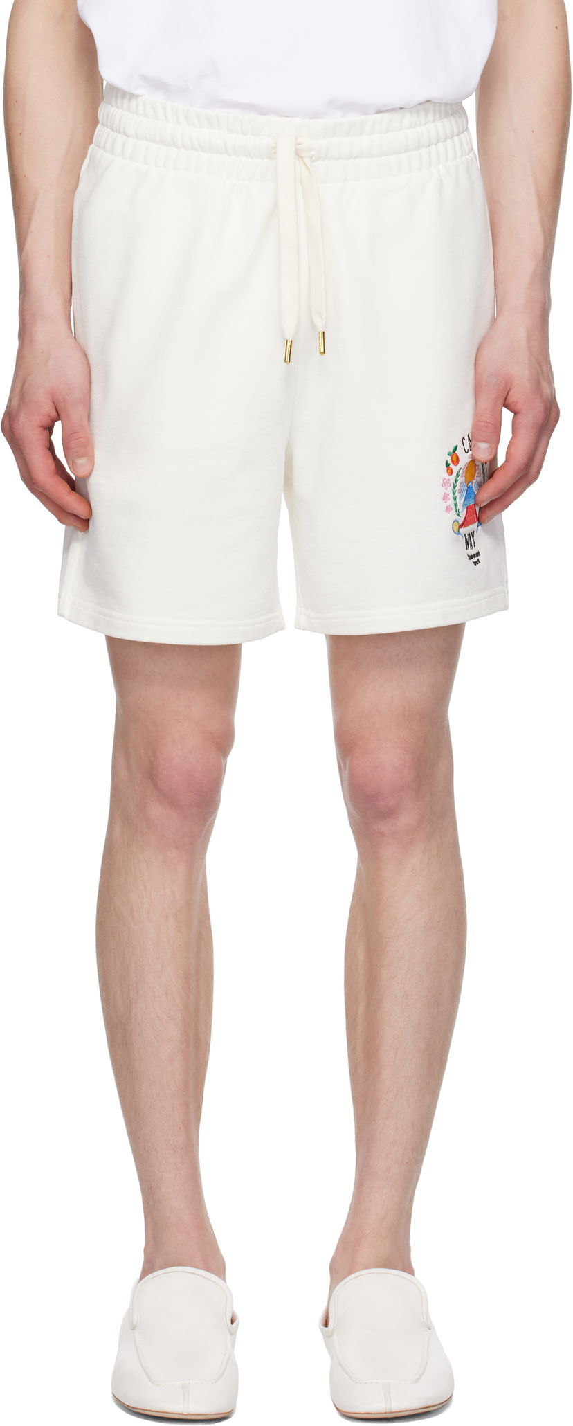 Шорти Casablanca Casablanca 'Casa Way' Mountain Sweat Shorts білий | MPF25-JTR-003-04