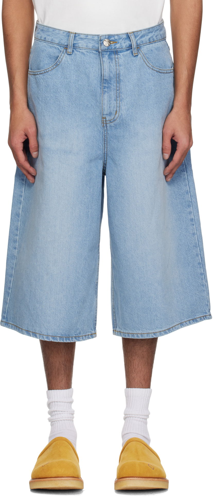 Шорти ADER ERROR ADER error Significant TRS Tag 01 Denim Shorts Синій | BN42FYJE0201SB