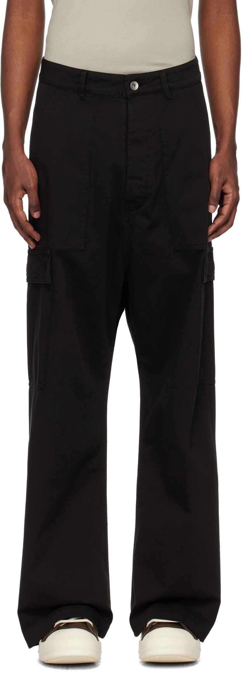 Штани карго Rick Owens Cargo Pants Cotton Twill чорний | DU02D2354 TW