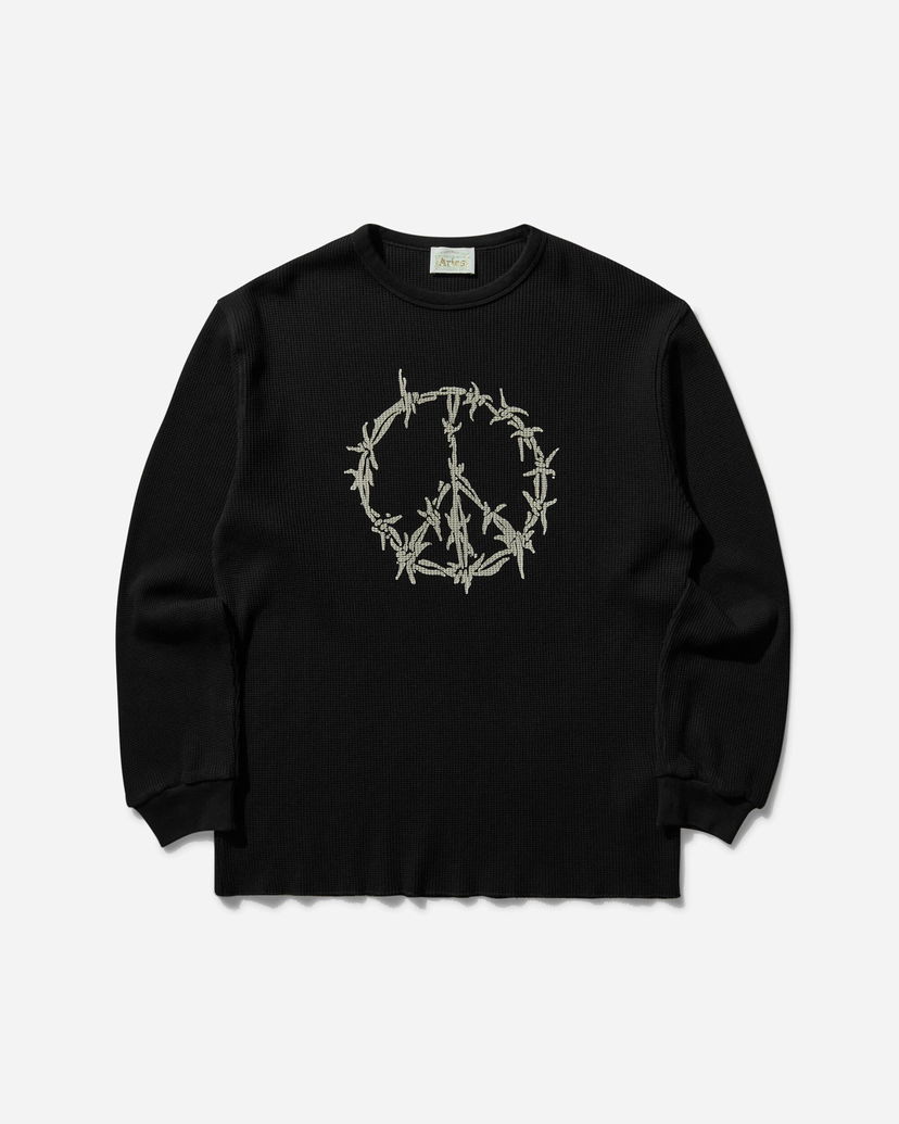 Cветр Aries Peace Press Gothic Waffle Longsleeve T-Shirt чорний | AR6003903 BLK