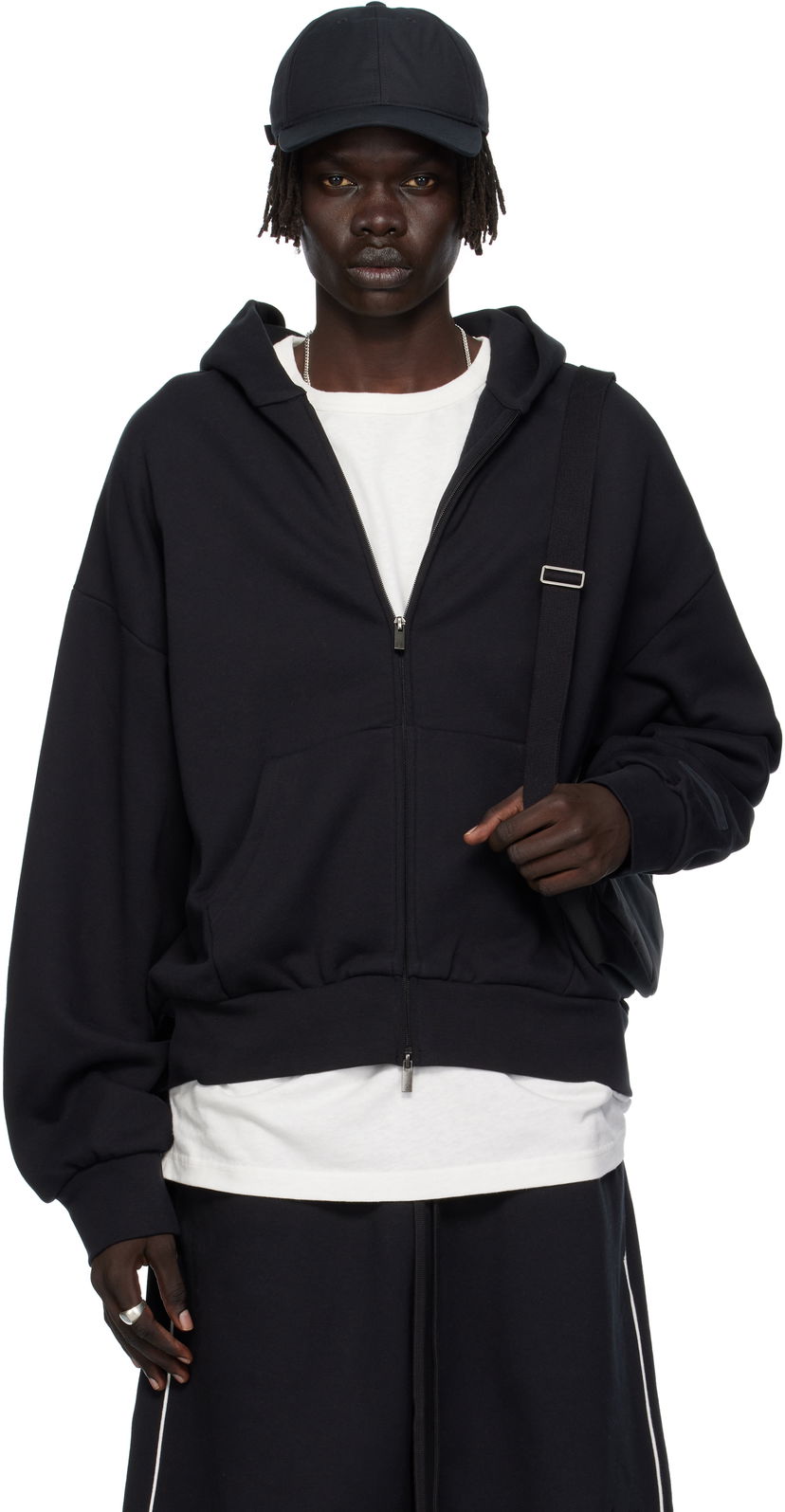 Світшоти Fear of God Fear of God ESSENTIALS Classic Fit Fleece Zip-Up Hoodie чорний | 192SP254780F