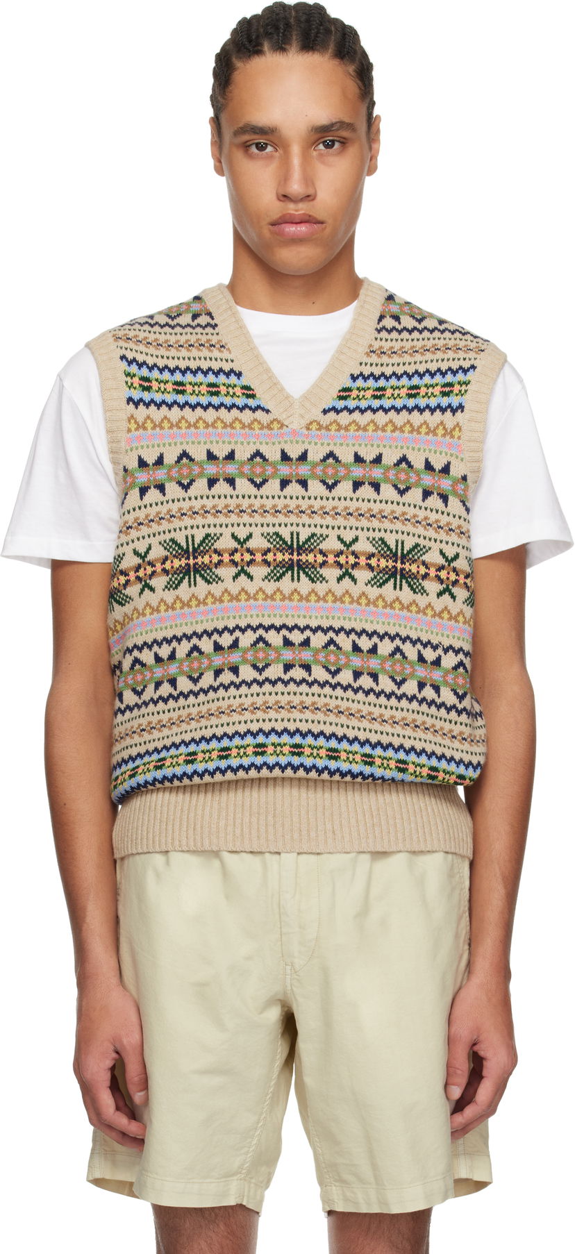 Cветр Polo by Ralph Lauren Polo Ralph Lauren Fair Isle Cotton-Cashmere Vest бежевий | 710961781001