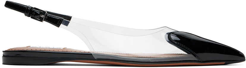 Кросівки та взуття Alaïa ALAÏA 'Le Cœur' Slingback Ballerina Flats чорний | AA3E047CK150