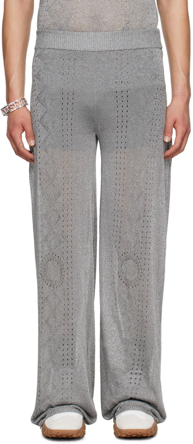 Штани Marine Serre Pointelle Trousers Сірий | UPA040 CKNI0515