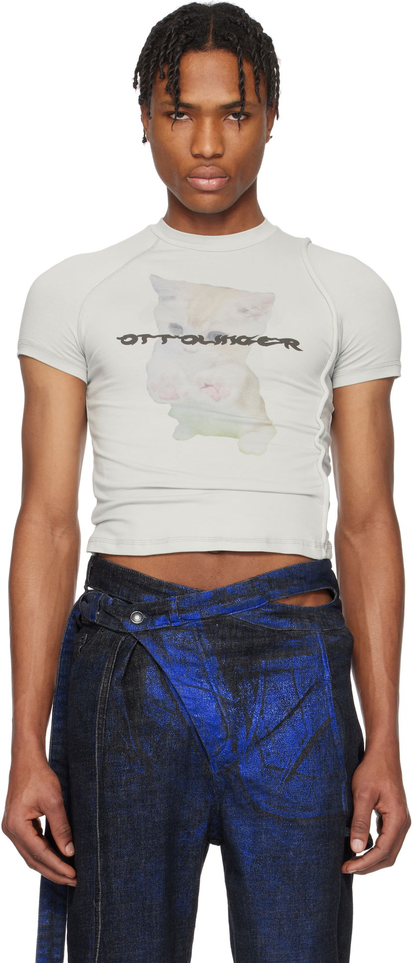 Футболка Ottolinger Ottolinger Deconstructed Kitten T-Shirt Сірий | 115-102015-01