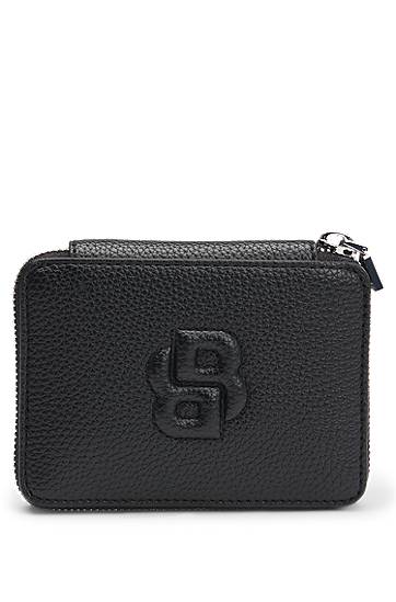 Гаманець BOSS Grained Ziparound Wallet with Double B Monogram чорний | 50542050, 0