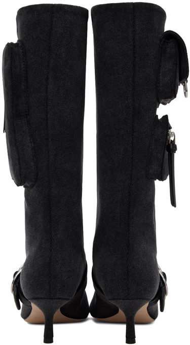 Одяг Blumarine Blumarine Jeanne Denim Kitten Heel Boots чорний | 6F3525TX02994013, 1