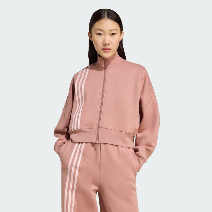 Світшоти adidas Performance 3-Stripes Zip-Up Cropped Sweatshirt Рожевий | JW3609