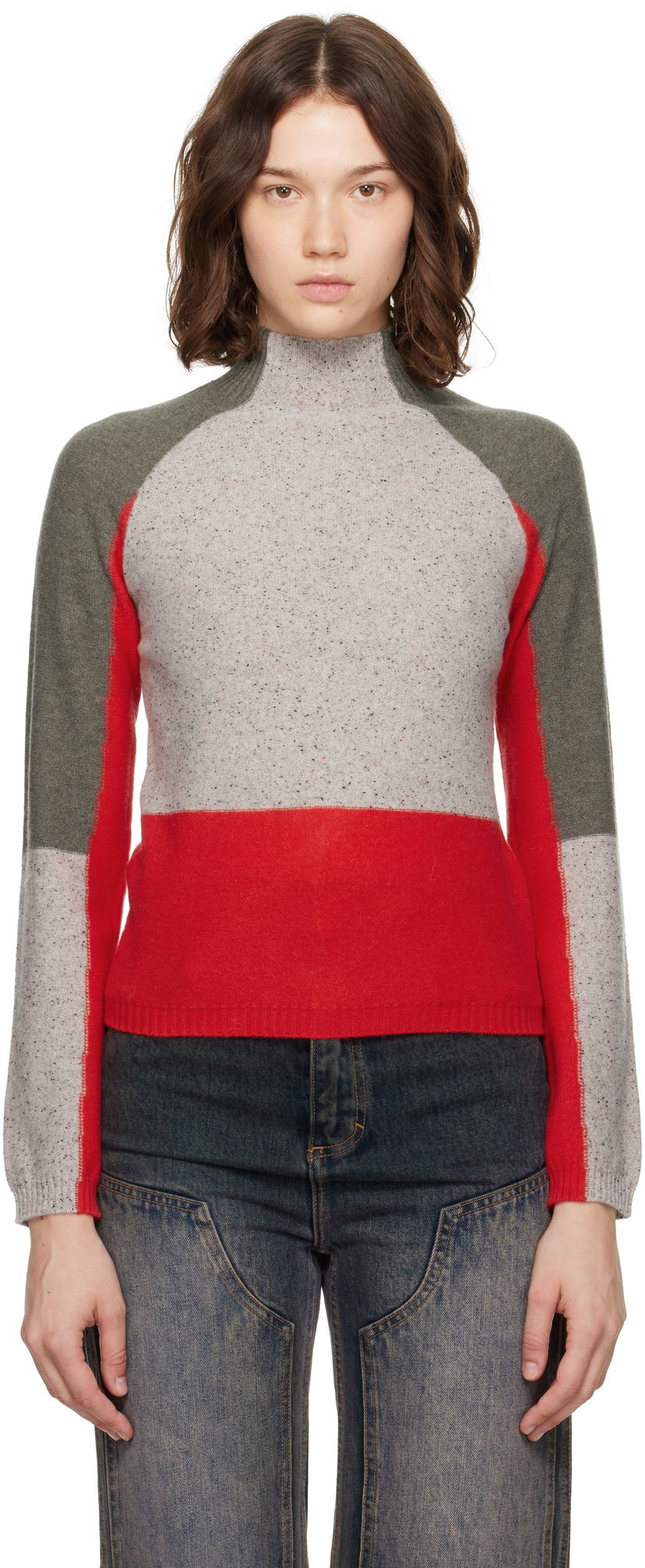 Cветр Eckhaus Latta Eckhaus Latta Racer Color-Block Turtleneck Різнокольоровий | 8259-EL-PF25-W -