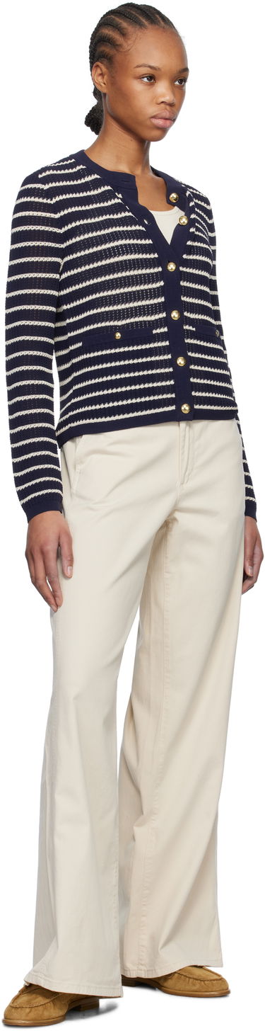 Cветр rag & bone rag & bone Viola Stripe Cardigan темно-синій | WAS24S042TG42, 3