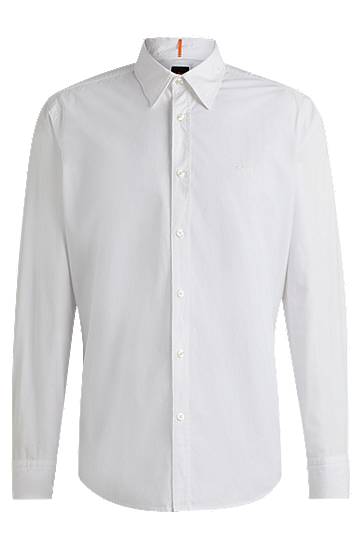 Сорочка BOSS Regular-Fit Cotton Poplin Shirt білий | 50518304