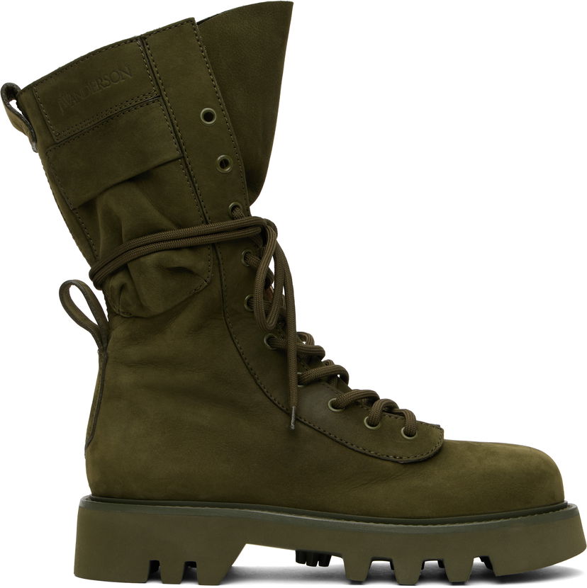 Кросівки та взуття JW Anderson JW Anderson Combat Leather Boots Зелений | BT0099-LA0258